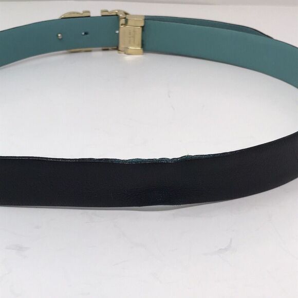 Salvatore Ferragamo Gancini Women’s Reversible Leather Belt One Size Black Teal main image 5